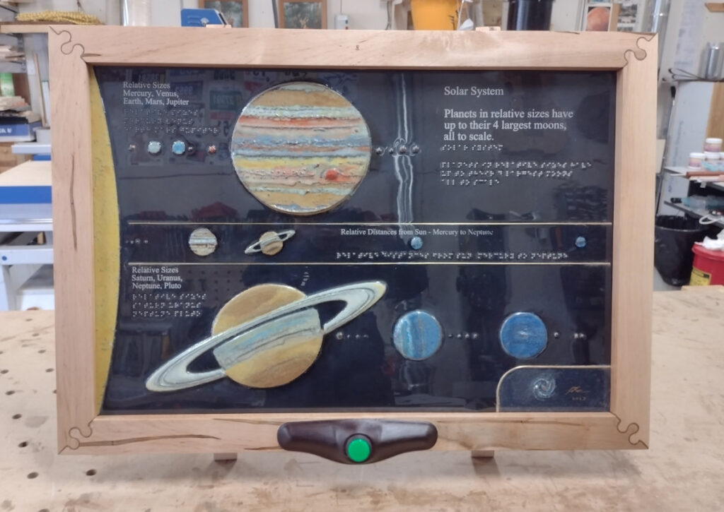 Solar System Project sculpture complete in frame